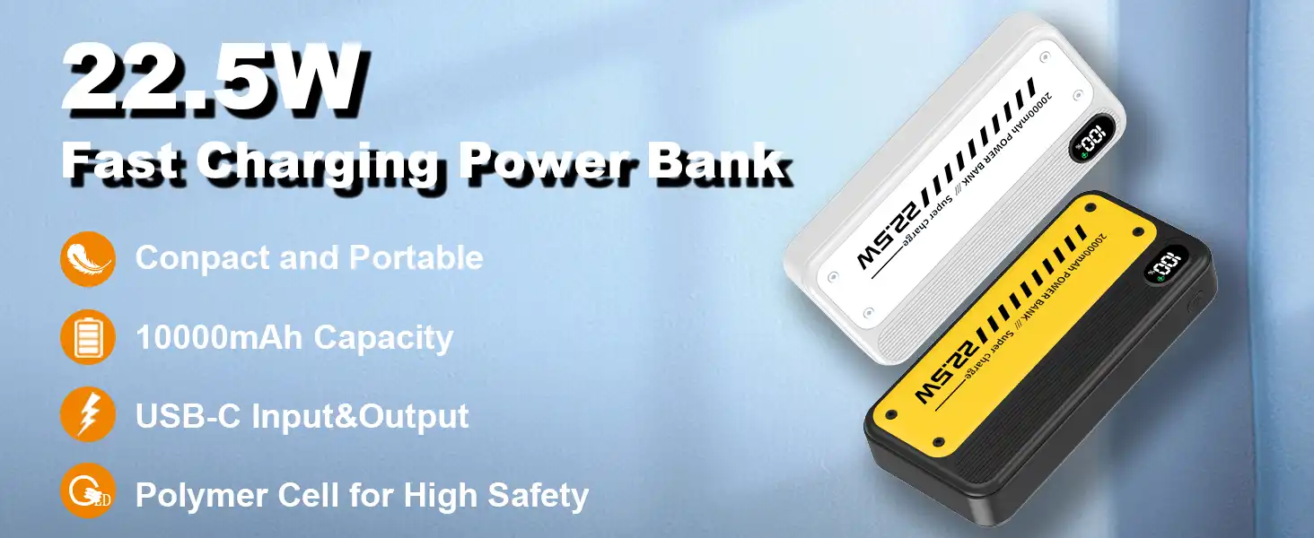 Fast charging 20000 mah power bank 